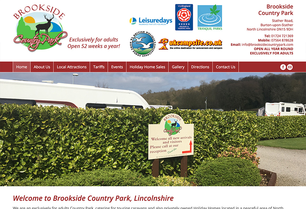 Website design for Lincolnshire based country park